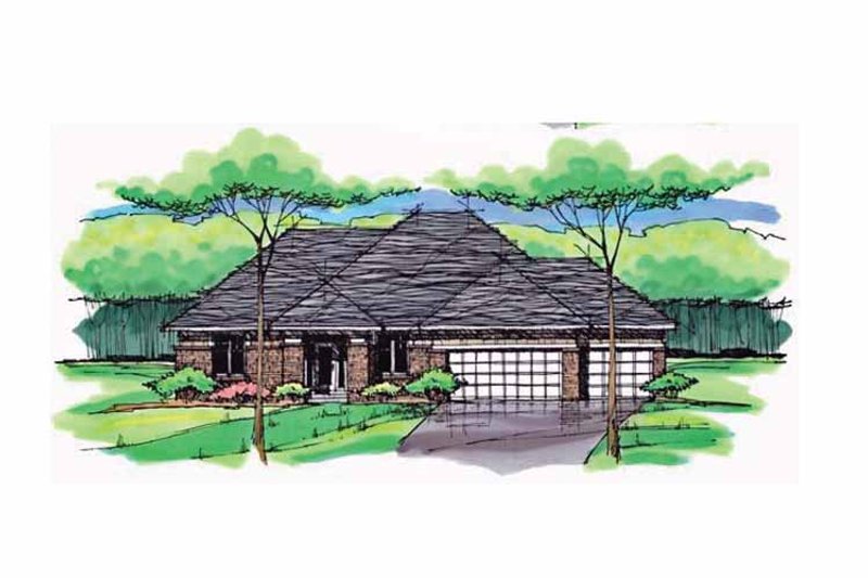 Architectural House Design - Exterior - Front Elevation 4 for European House Plan #51-996 - 3 bed, 2 bath