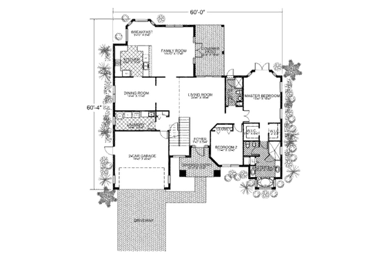 Floor Plan - Main Floor for Mediterranean House Plan #420-228 - 4 bed, 2.5 bath