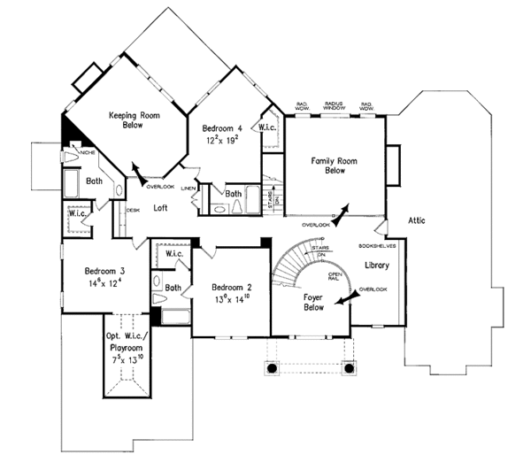 House Plan Design - Classical Floor Plan - Upper Floor Plan #927-666