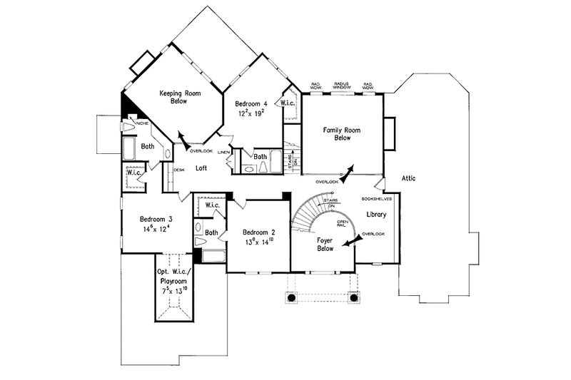 Home Plan - Floor Plan - Upper Floor for Classical House Plan #927-666 - 4 bed, 4 bath