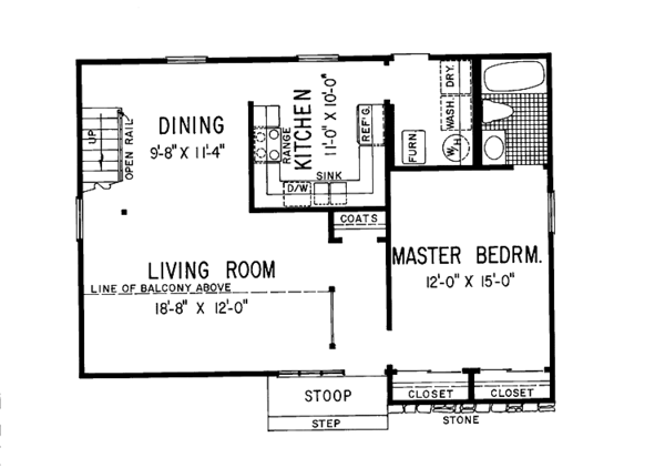 House Blueprint - Contemporary Floor Plan - Main Floor Plan #72-1059