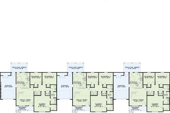 Floor Plan - Main Floor for Ranch House Plan #17-590 - 3 bed, 1.5 bath