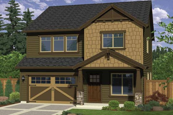 Exterior - Front Elevation 3 for Craftsman House Plan #943-25 - 3 bed, 2.5 bath
