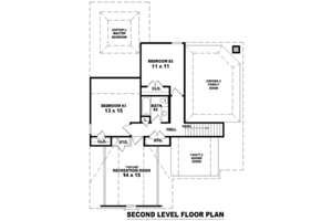 Floor Plan - Upper Floor for European House Plan #81-1393 - 3 bed, 2.5 bath