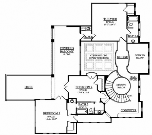 Architectural House Design - Mediterranean Floor Plan - Upper Floor Plan #1058-97