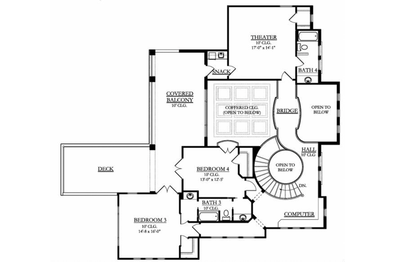 Dream House Plan - Floor Plan - Upper Floor for Mediterranean House Plan #1058-97 - 4 bed, 4.5 bath