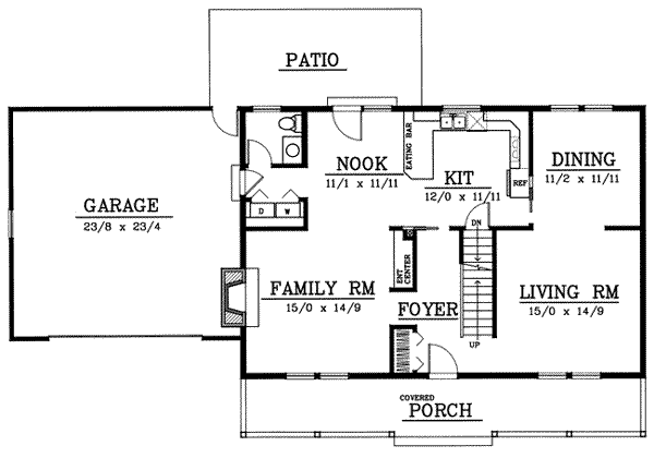 Country Floor Plan - Main Floor Plan #101-208