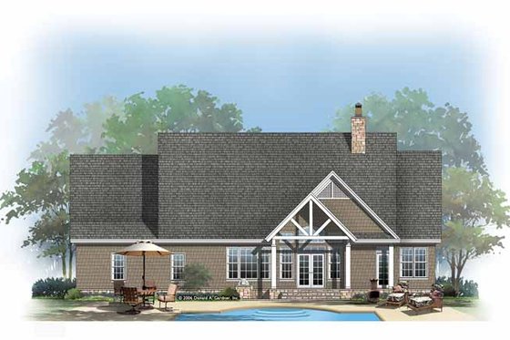 Exterior - Rear Elevation for Craftsman House Plan #929-875 - 3 bed, 2 bath