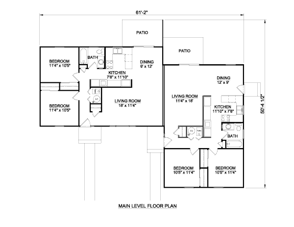 Ranch Floor Plan - Main Floor Plan #116-283