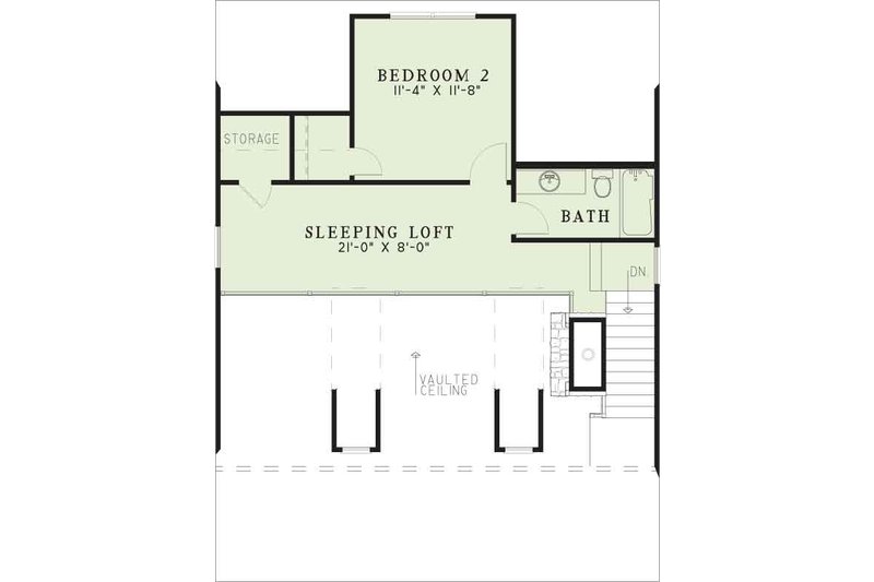 House Plan Design - Floor Plan - Upper Floor for Farmhouse House Plan #17-2019 - 2 bed, 2 bath