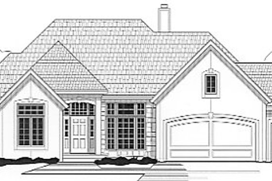 European Exterior - Front Elevation Plan #67-365
