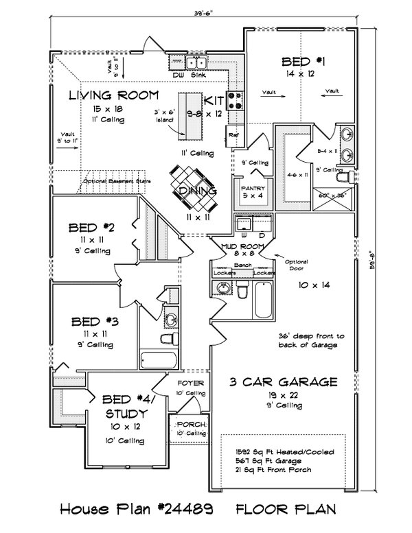 Modern Floor Plan - Main Floor Plan #513-2282