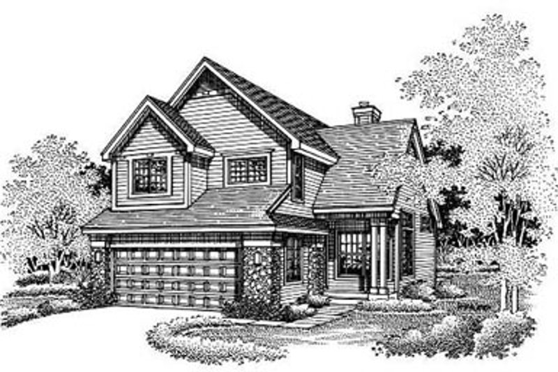 Architectural House Design - Traditional Exterior - Front Elevation Plan #50-181