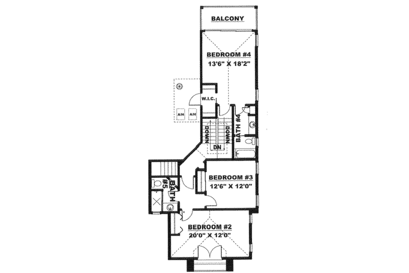 House Plan Design - Floor Plan - Upper Floor for Mediterranean House Plan #27-226 - 5 bed, 4 bath