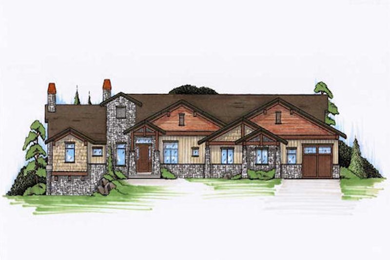 Architectural House Design - Craftsman Exterior - Front Elevation Plan #5-308
