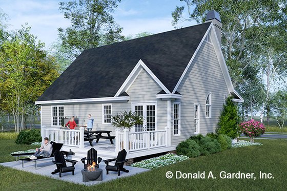 Exterior - Rear Elevation for Country House Plan #929-647 - 3 bed, 2 bath