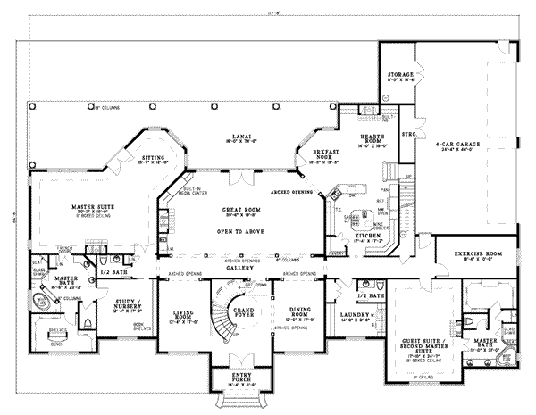Dream House Plan - European Floor Plan - Main Floor Plan #17-441