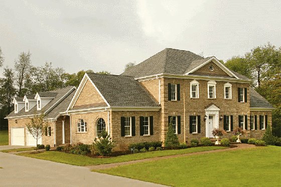Exterior - Front Elevation 2 for Colonial House Plan #137-200 - 4 bed, 4.5 bath