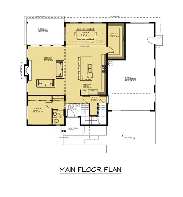 Dream House Plan - Prairie Floor Plan - Main Floor Plan #1066-258