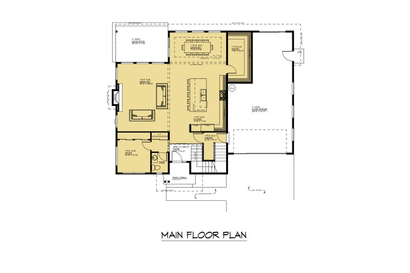 Architectural House Design - Floor Plan - Main Floor for Prairie House Plan #1066-258 - 4 bed, 3.5 bath