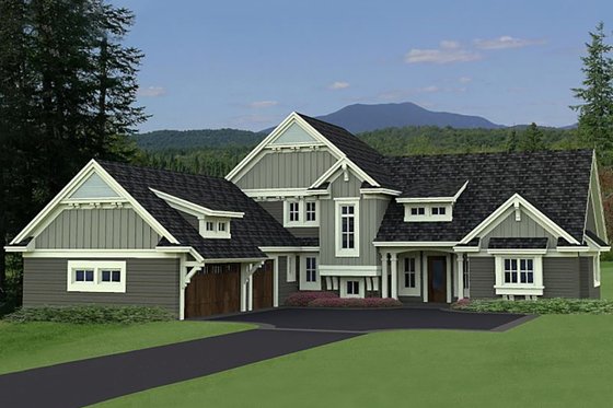 Exterior - Front Elevation for Craftsman House Plan #51-562 - 4 bed, 3.5 bath