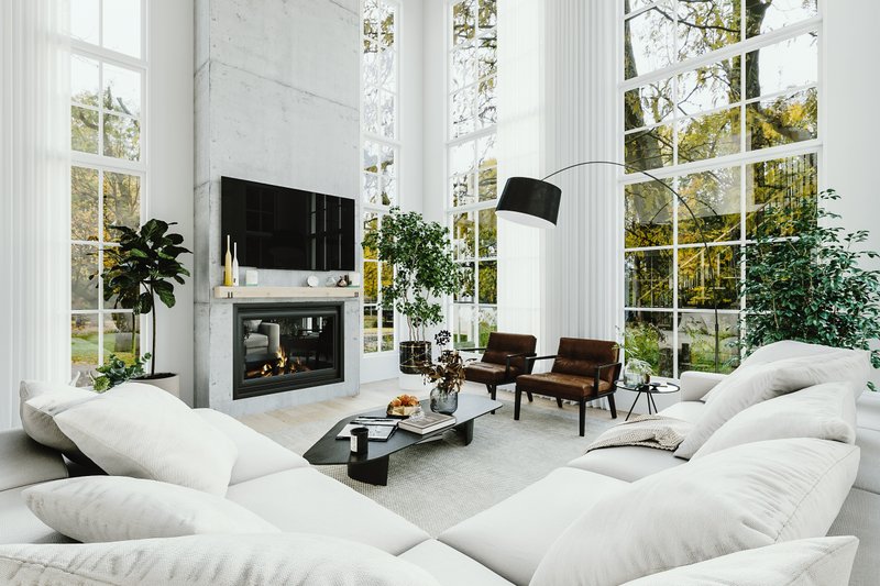 Architectural House Design - Interior - Family Room 1 for Farmhouse House Plan #23-2785 - 5 bed, 3.5 bath