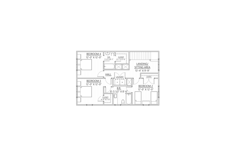 Home Plan - Floor Plan - Upper Floor for Cottage House Plan #1094-19 - 4 bed, 3.5 bath