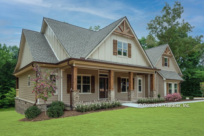 House Design - Exterior - Front Elevation 3 for Farmhouse House Plan #929-1044 - 3 bed, 2 bath