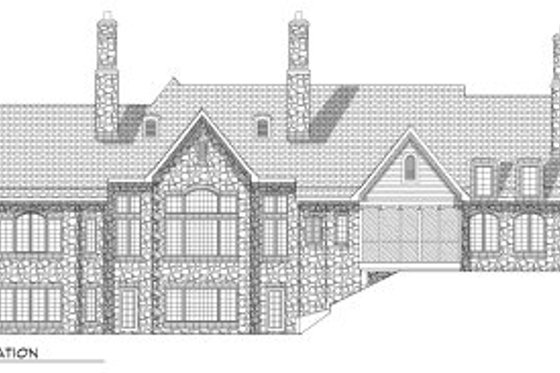 Exterior - Rear Elevation for European House Plan #70-793 - 5 bed, 4.5 bath