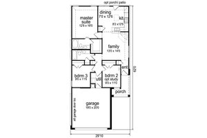 Floor Plan - Main Floor for Craftsman House Plan #84-538 - 3 bed, 2 bath