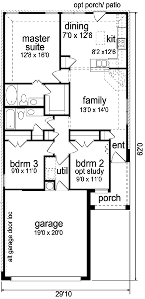 House Blueprint - Craftsman Floor Plan - Main Floor Plan #84-538