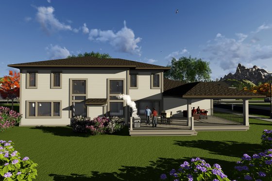 Exterior - Rear Elevation for Modern House Plan #70-1290 - 5 bed, 5.5 bath