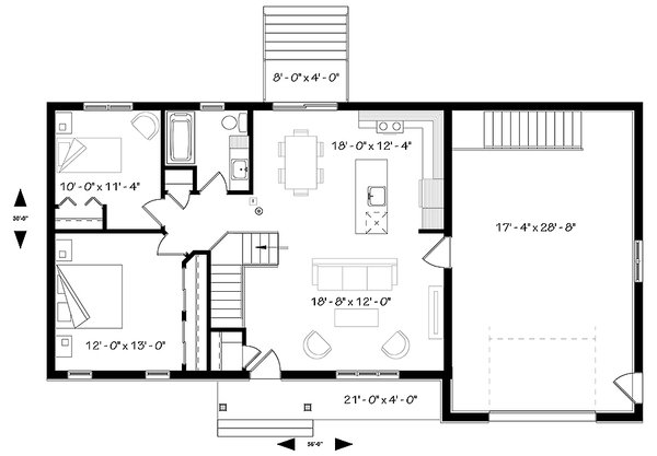 House Design - Ranch Floor Plan - Main Floor Plan #23-2653