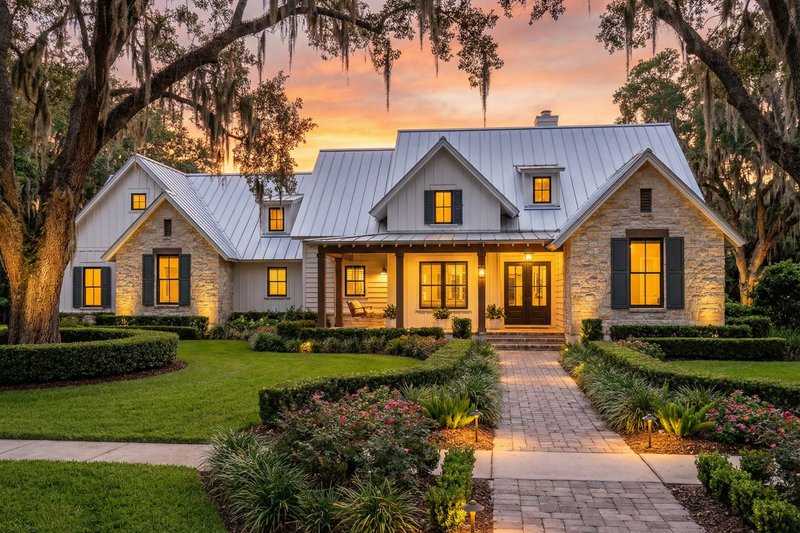 House Blueprint - Exterior - Front Elevation 3 for Farmhouse House Plan #120-270 - 3 bed, 2.5 bath