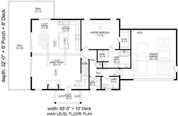 House Blueprint - Country Floor Plan - Main Floor Plan #932-1054