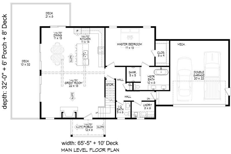 House Design - Floor Plan - Main Floor for Country House Plan #932-1054 - 3 bed, 2.5 bath