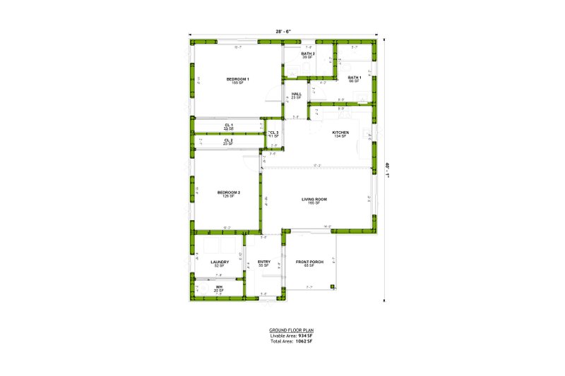 House Plan Design - Floor Plan - Main Floor for Contemporary House Plan #1106-184 - 2 bed, 2 bath