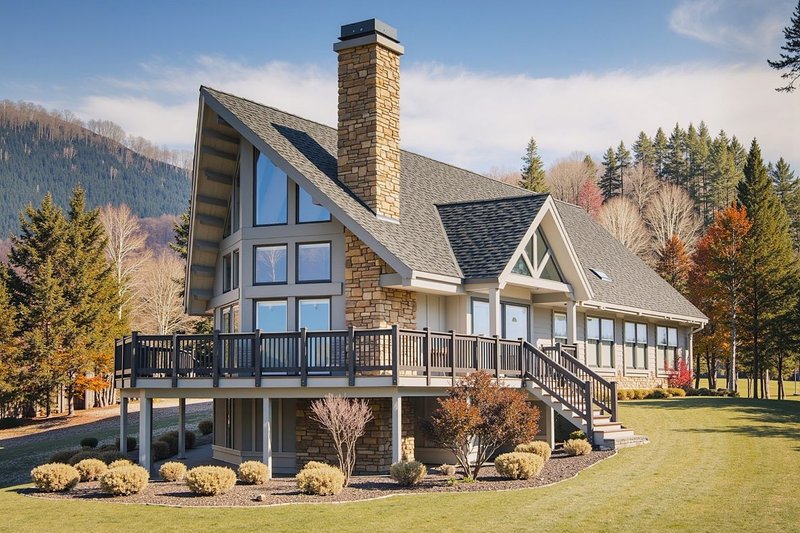 Architectural House Design - Cabin Exterior - Front Elevation Plan #3-227