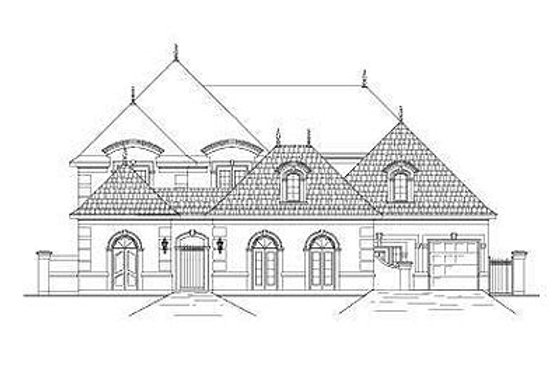 Exterior - Front Elevation for European House Plan #411-855 - 6 bed, 5.5 bath