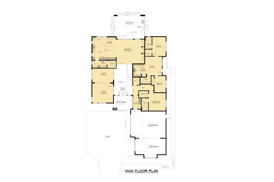 Floor Plan - Main Floor for Modern House Plan #1066-266 - 7 bed, 6.5 bath