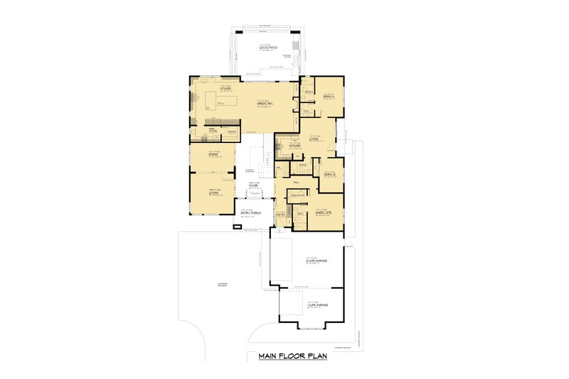 Dream House Plan - Floor Plan - Main Floor for Modern House Plan #1066-266 - 7 bed, 6.5 bath