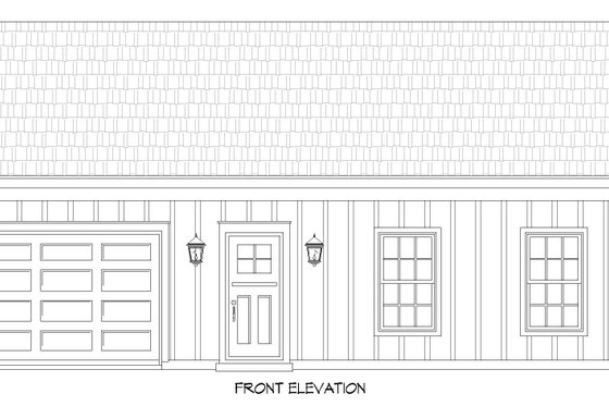 Exterior - Front Elevation 3 for Traditional House Plan #932-462, 1 bath