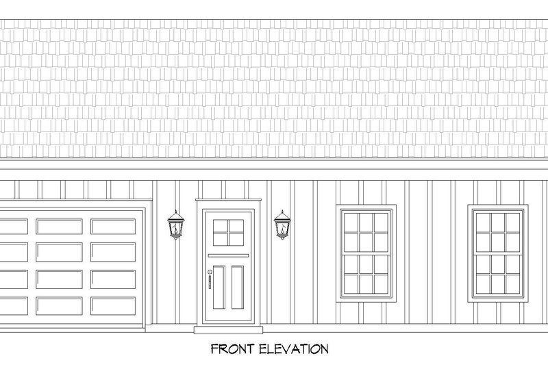 House Plan Design - Exterior - Front Elevation 3 for Traditional House Plan #932-462, 1 bath