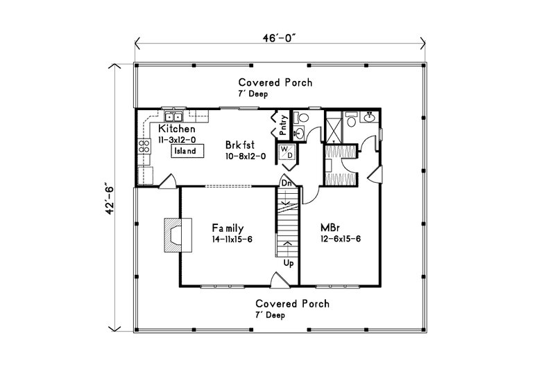 Dream House Plan - Exterior - Front Elevation 3 for Country House Plan #22-221 - 3 bed, 2 bath
