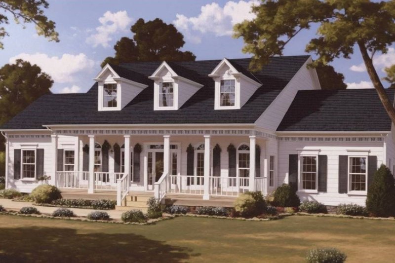 House Blueprint - Farmhouse Exterior - Front Elevation Plan #3-160