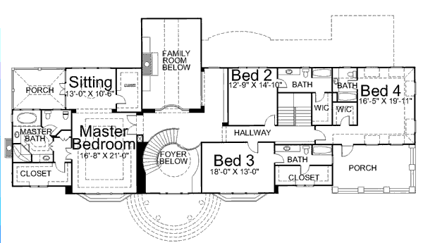 House Plan Design - Classical Floor Plan - Upper Floor Plan #119-324