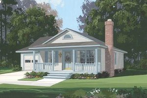 Cottage Exterior - Front Elevation Plan #56-104