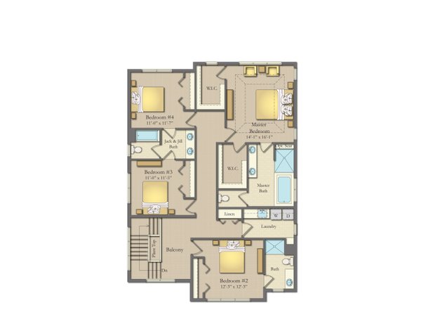 House Plan Design - Farmhouse Floor Plan - Upper Floor Plan #1057-33
