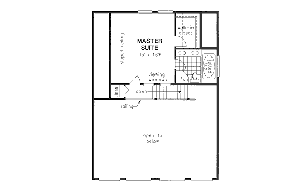 Architectural House Design - Cabin Floor Plan - Upper Floor Plan #18-4504