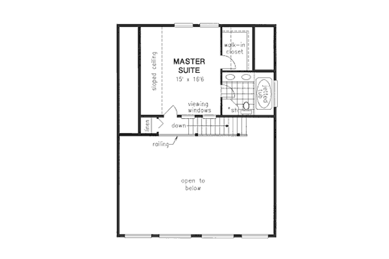 House Plan Design - Floor Plan - Upper Floor for Cabin House Plan #18-4504 - 3 bed, 2 bath